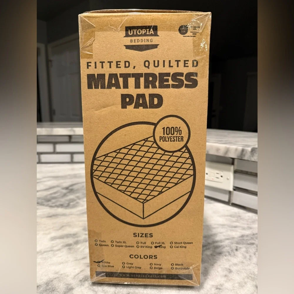 quilted fitted mattress pad KING